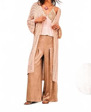 NEW NEKANE NKN long kimono with openwork details in oat